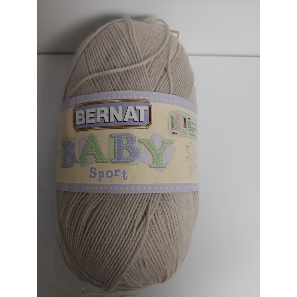Baby Sport Big Ball Yarn Thread Solid Baby Taupe Lightweight 1256 Yards New